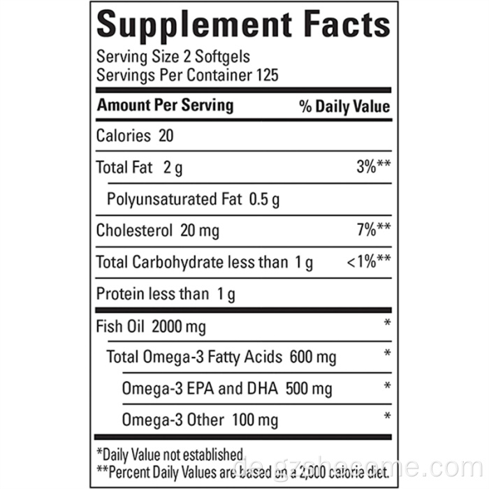 Fischöl -Ergänzung Antioxidantisches Träger DHA -Softgele